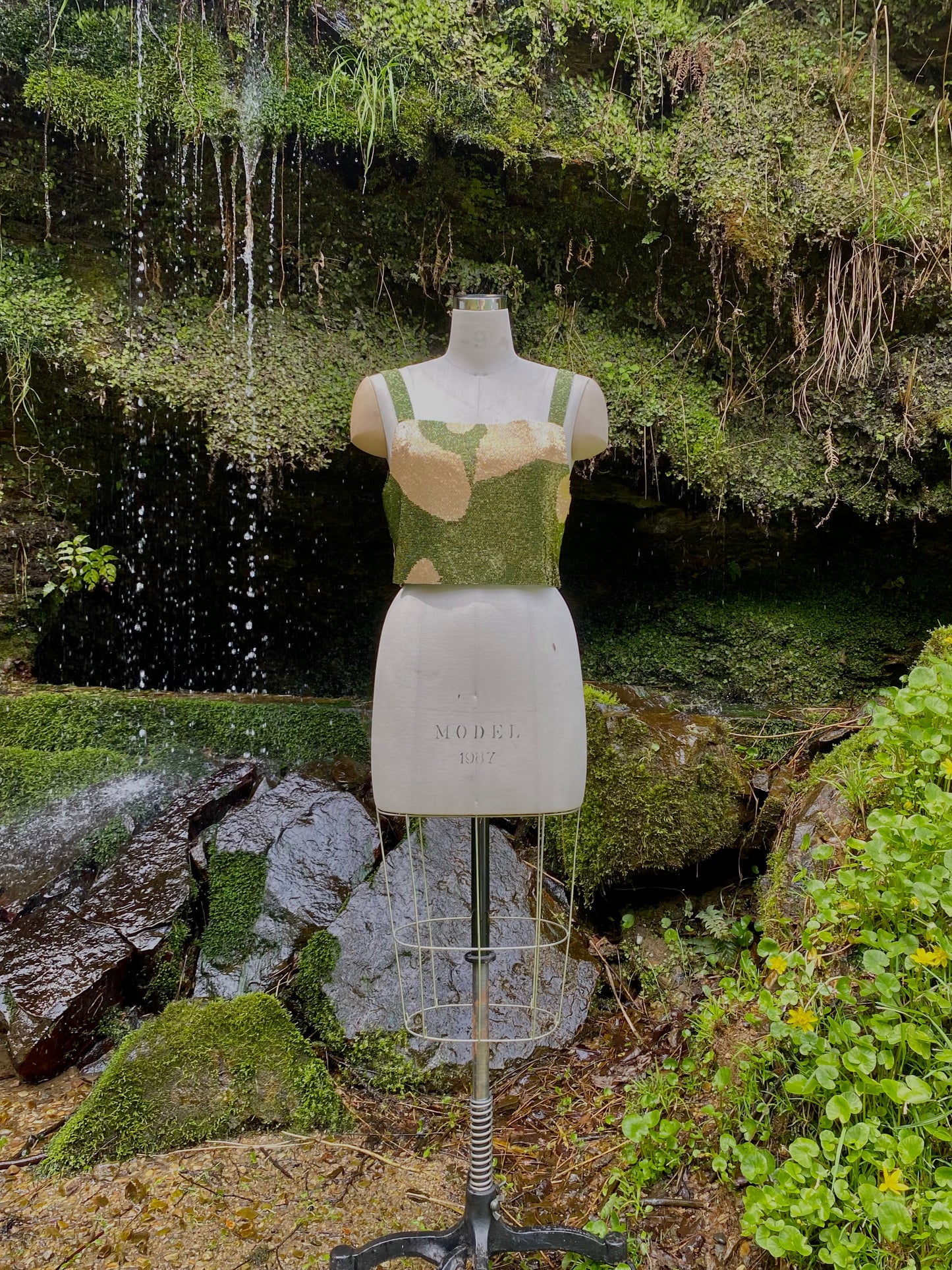 layered tank top moss