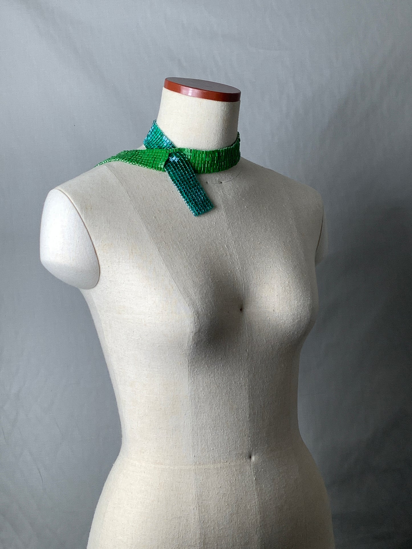 【受注販売】tie collar Square type B necklace paint green